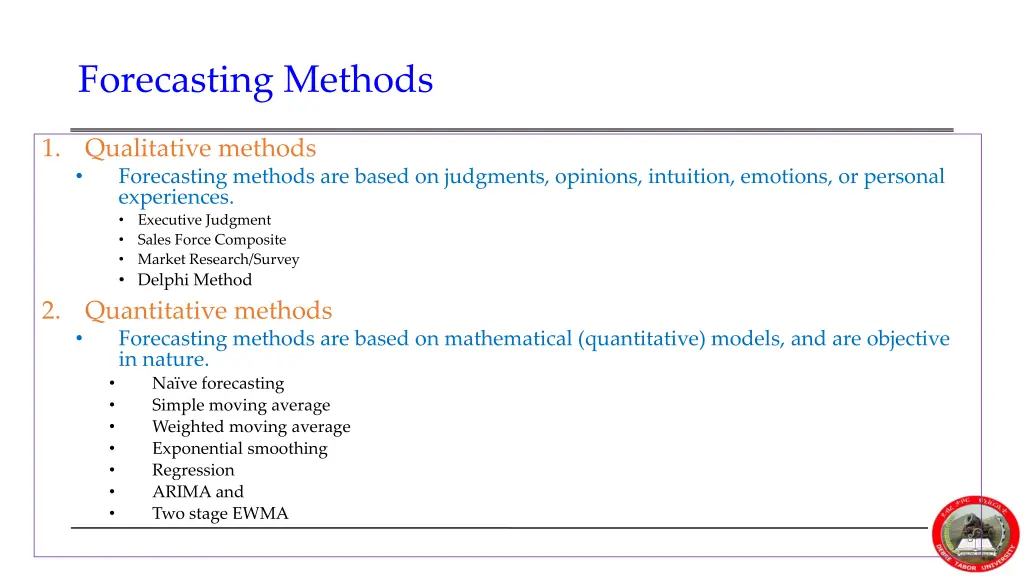 forecasting methods