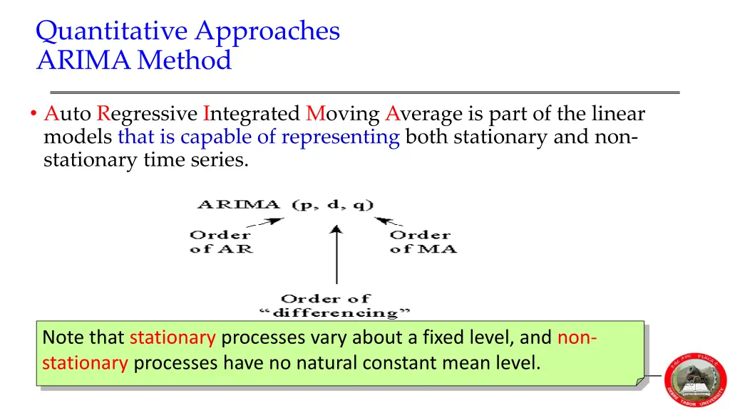 quantitative approaches arima method