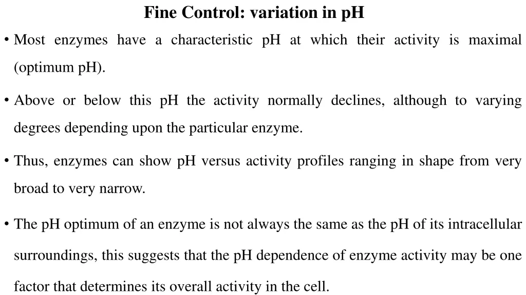 fine control variation in ph