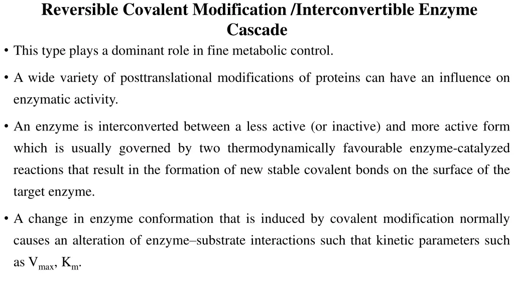 reversible covalent modification interconvertible