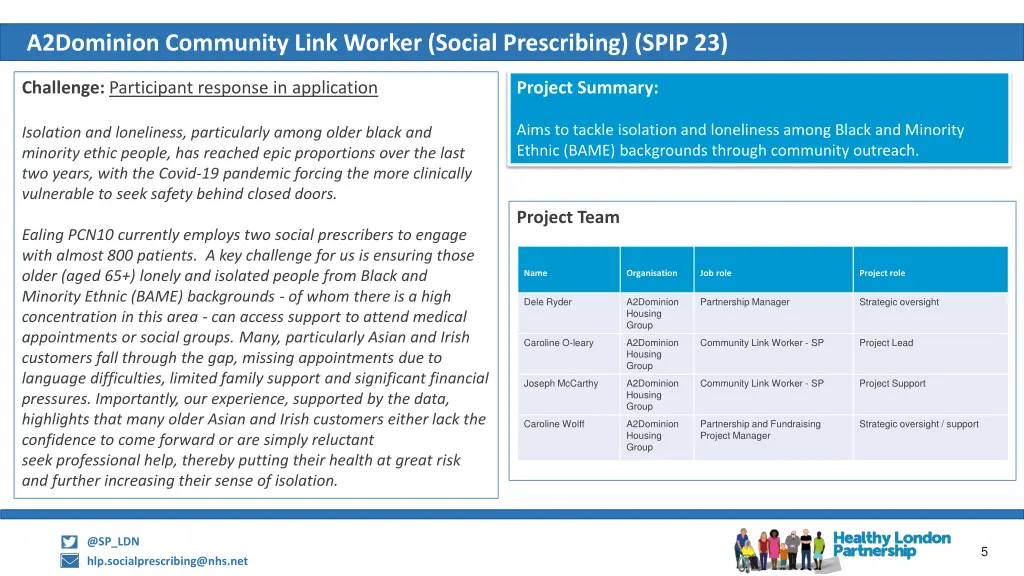 a2dominion community link worker social