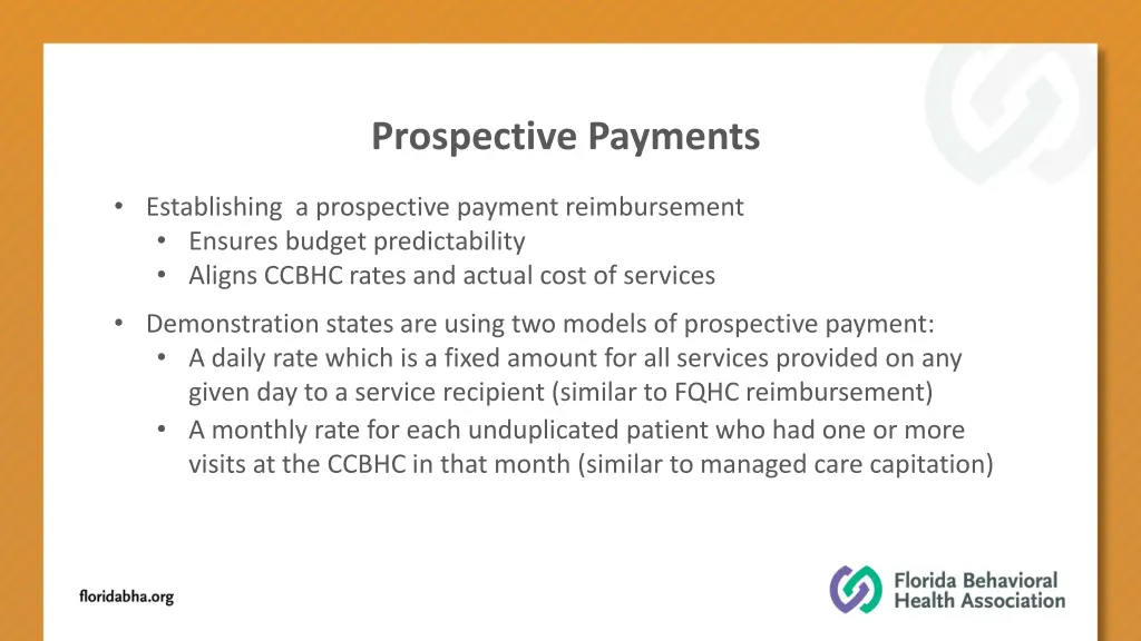 prospective payments