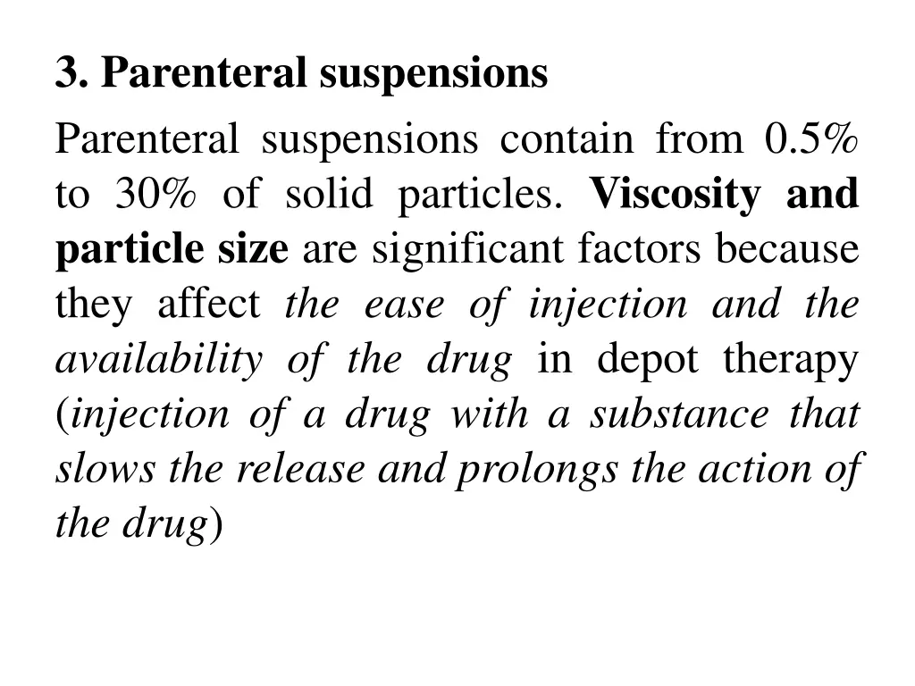 3 parenteral suspensions parenteral suspensions