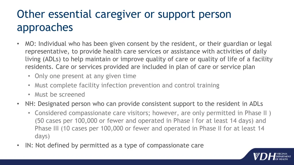 other essential caregiver or support person