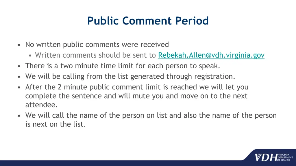 public comment period