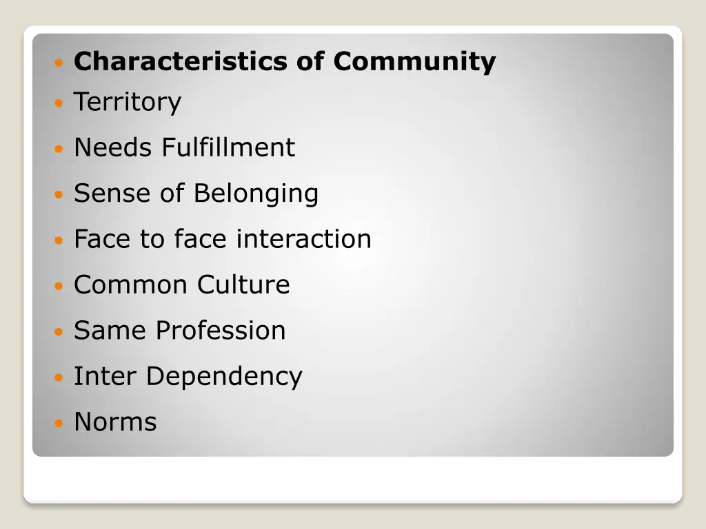 characteristics of community territory