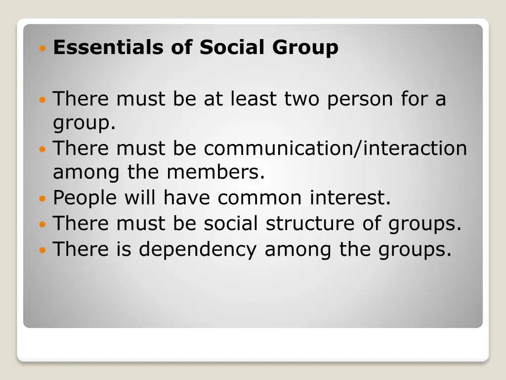 essentials of social group