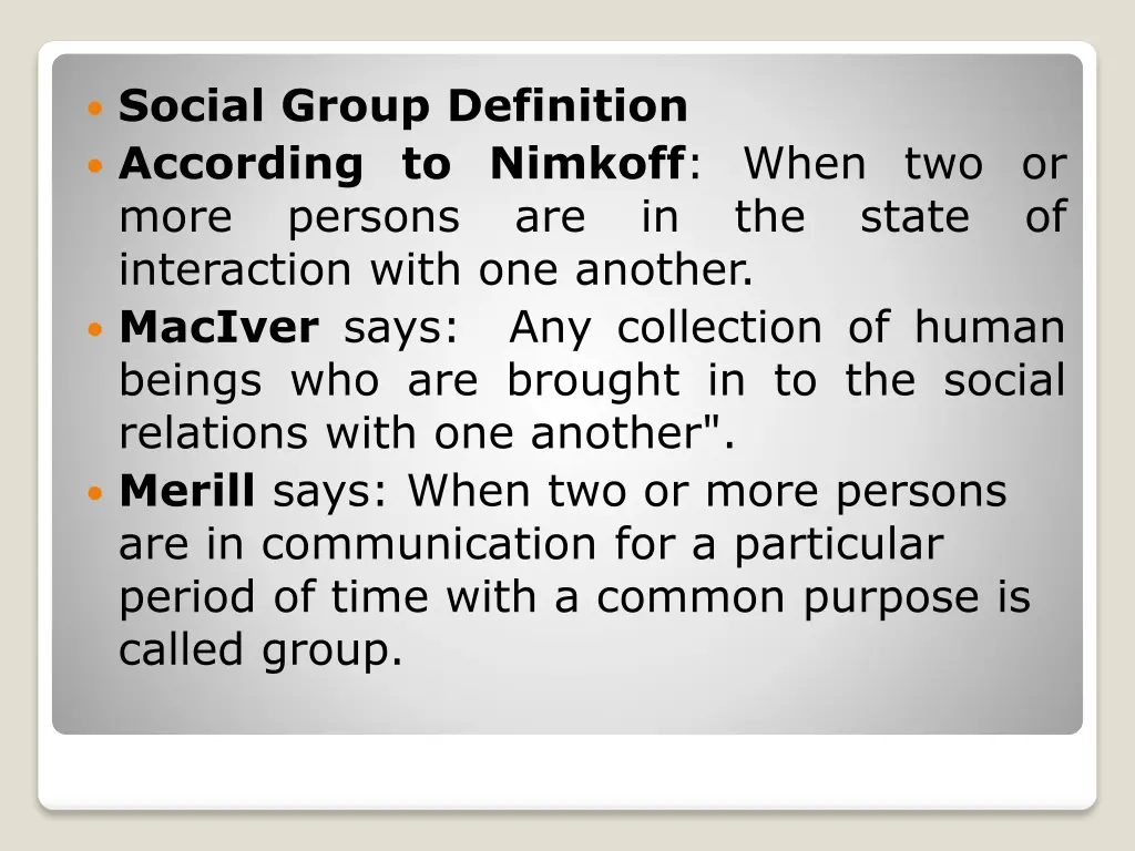 social group definition according to nimkoff when