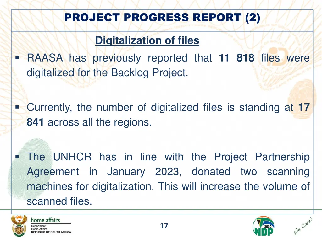 project progress report 2