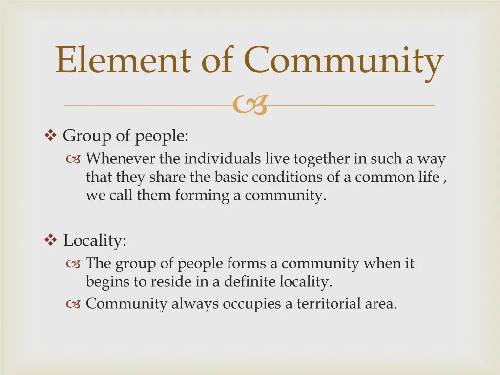 element of community 1