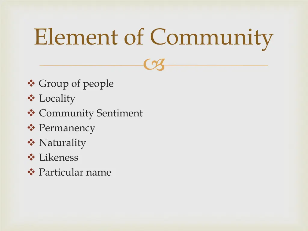 element of community