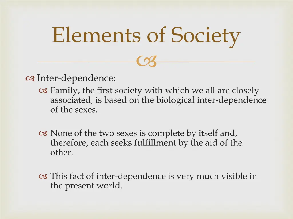 elements of society 3