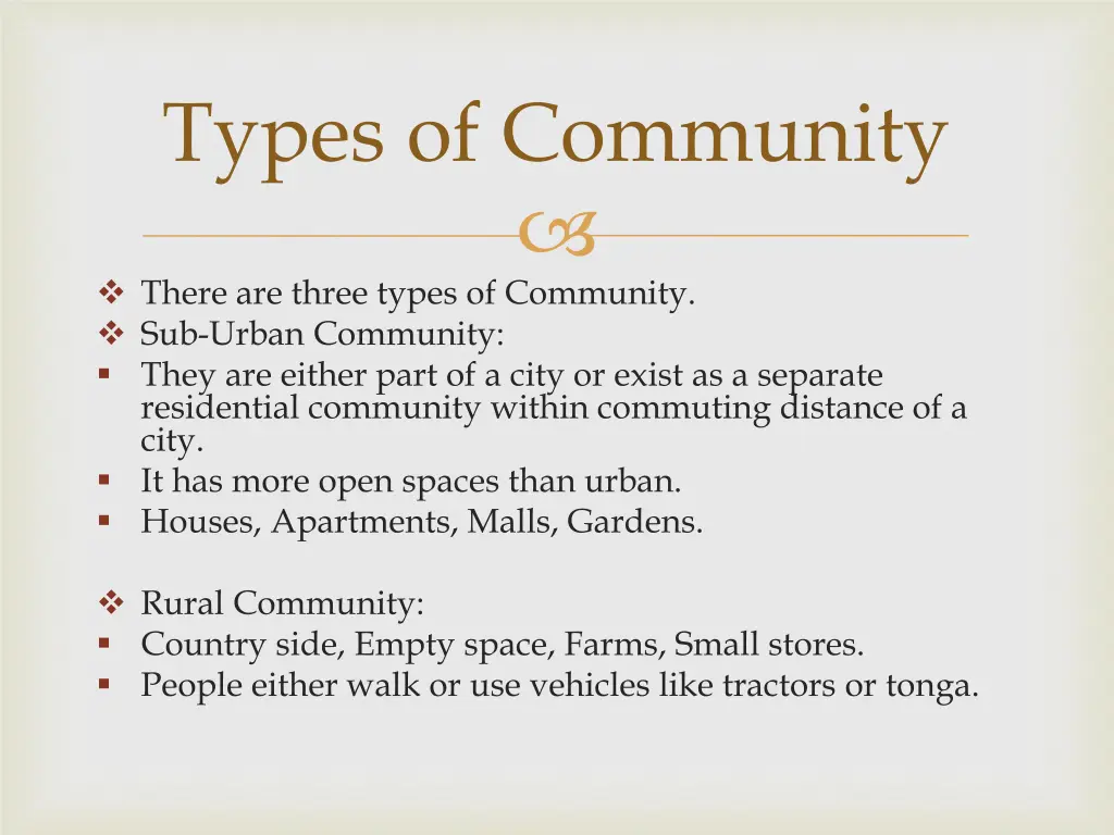 types of community 1