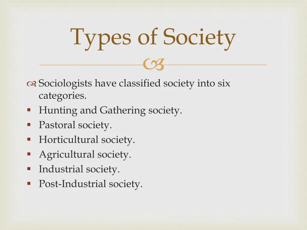 types of society