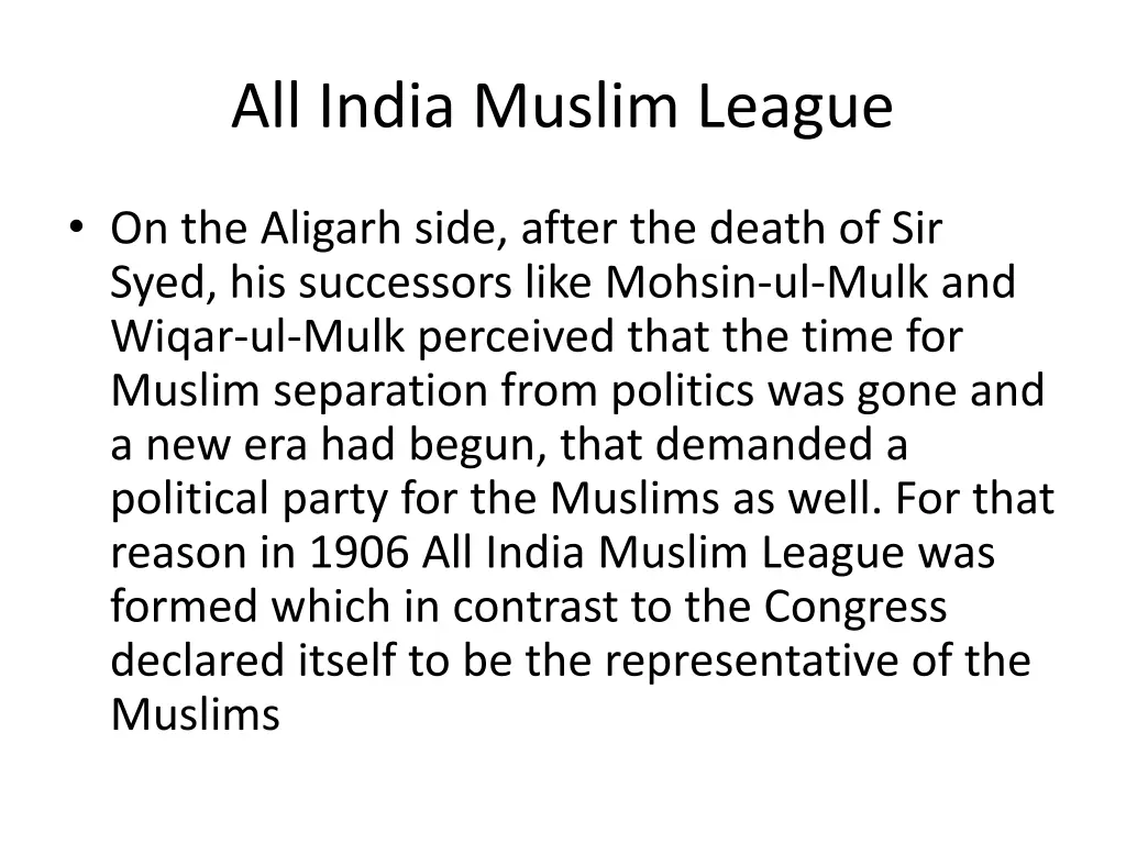 all india muslim league