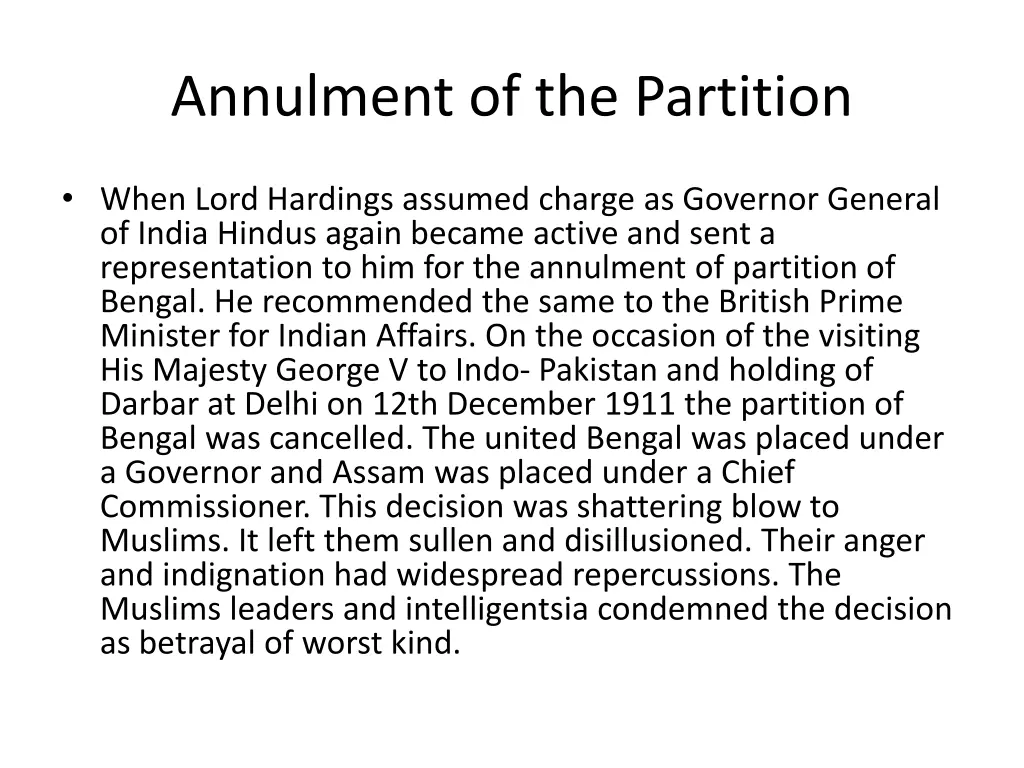 annulment of the partition