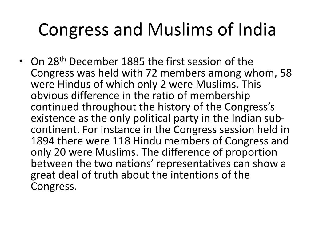 congress and muslims of india 1