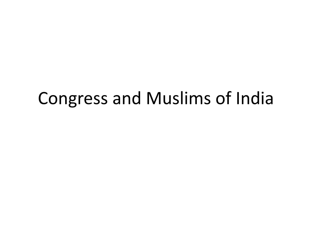 congress and muslims of india