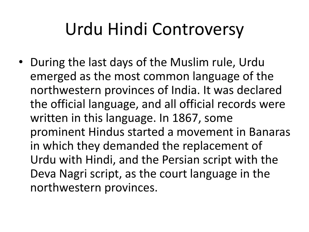 urdu hindi controversy