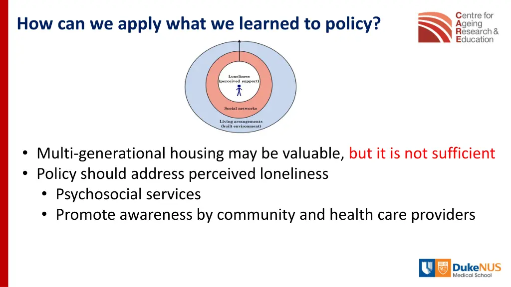 how can we apply what we learned to policy