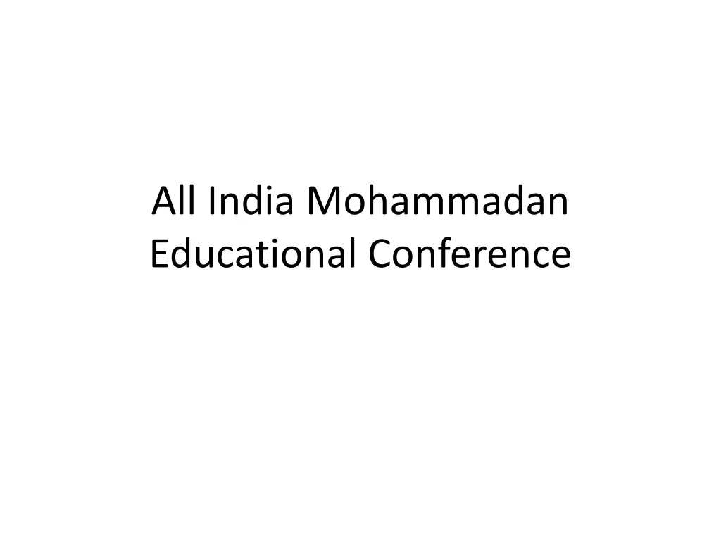 all india mohammadan educational conference