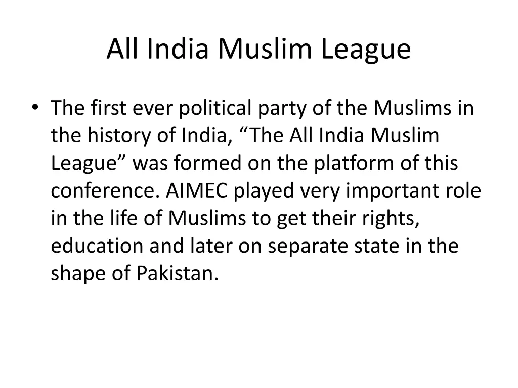 all india muslim league