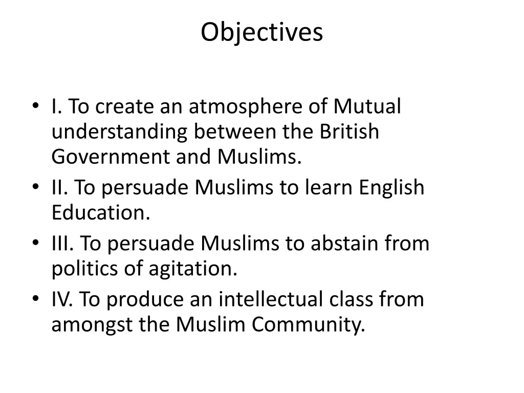 objectives