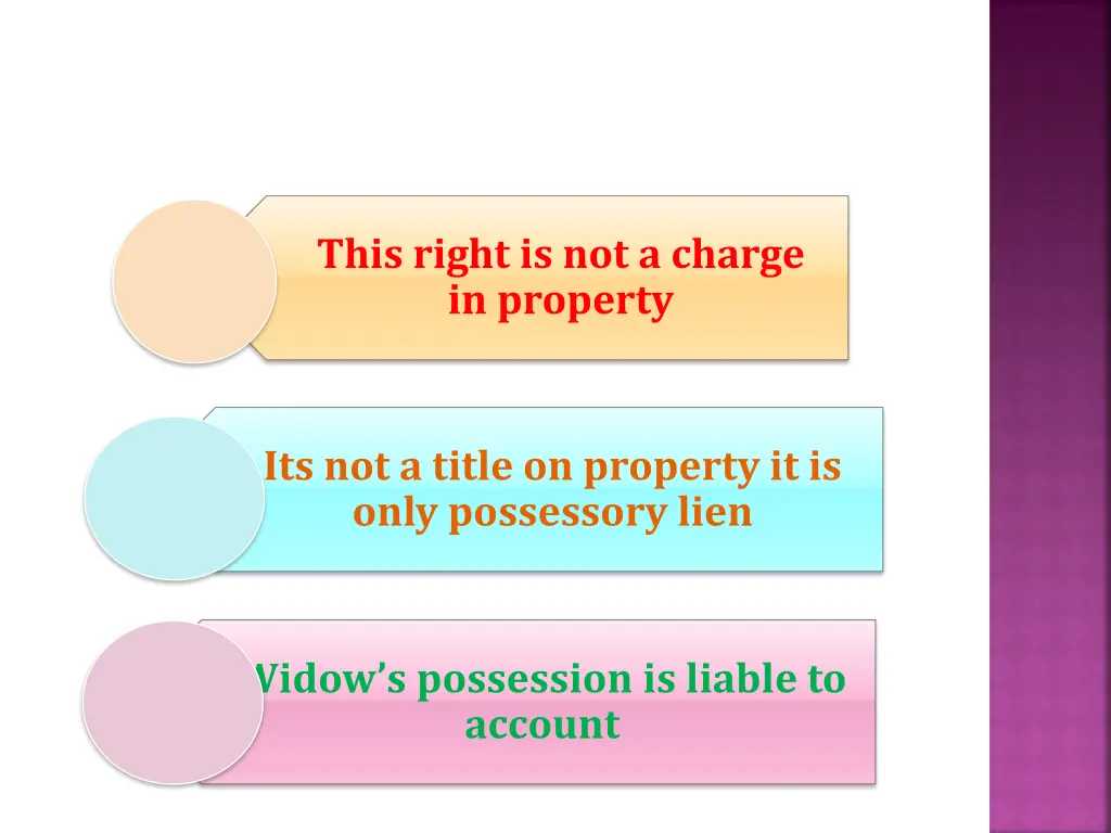 this right is not a charge in property