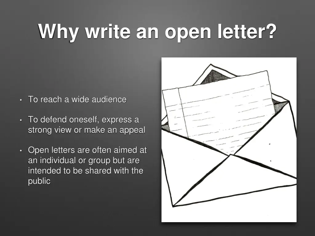 why write an open letter