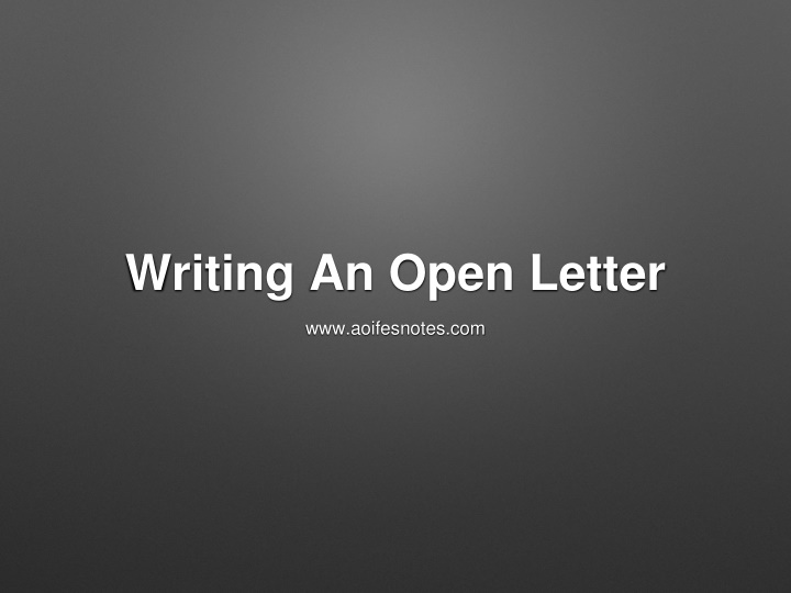 writing an open letter