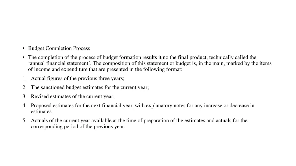 budget completion process