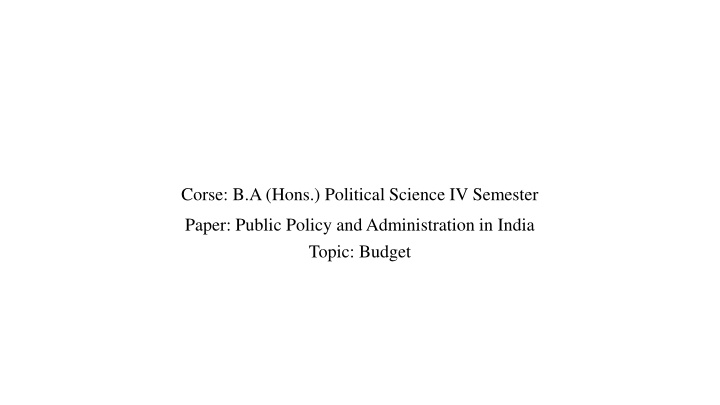 corse b a hons political science iv semester