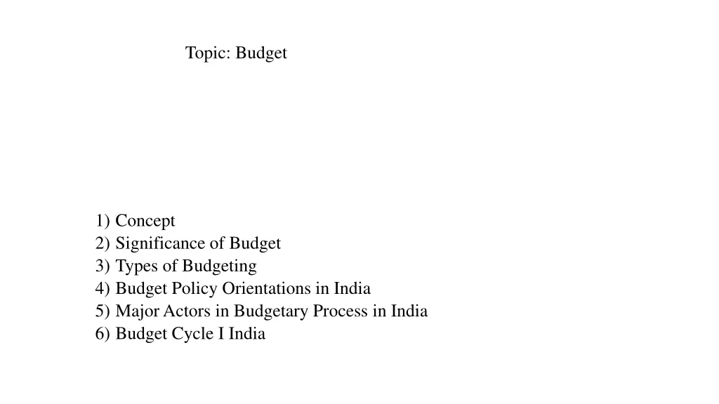 topic budget