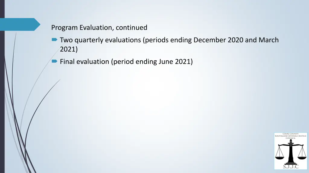 program evaluation continued two quarterly