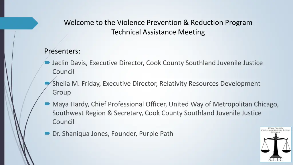 welcome to the violence prevention reduction