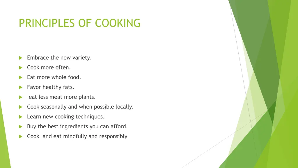 principles of cooking