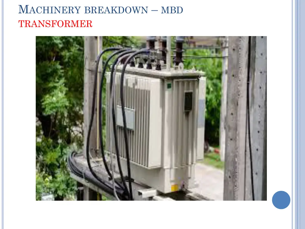 m achinery breakdown mbd transformer