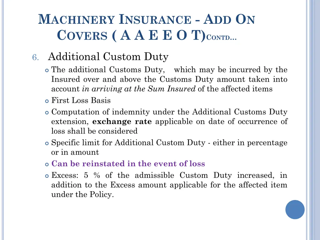 m achinery i nsurance a dd o n c overs 3