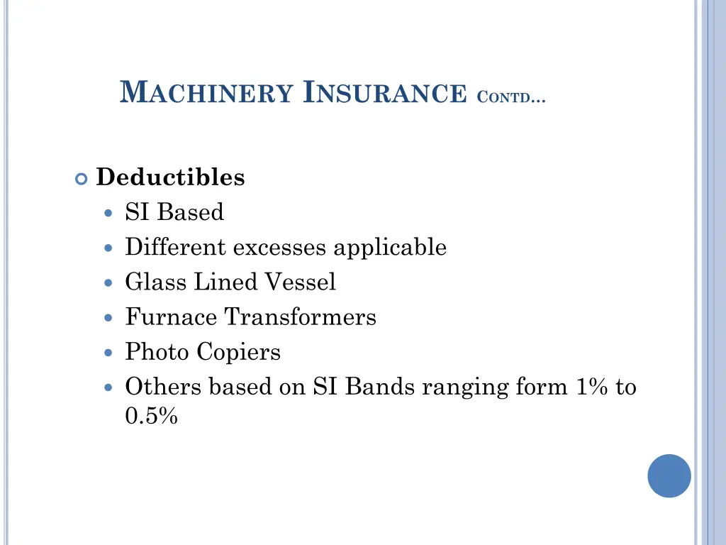 m achinery i nsurance c ontd 11