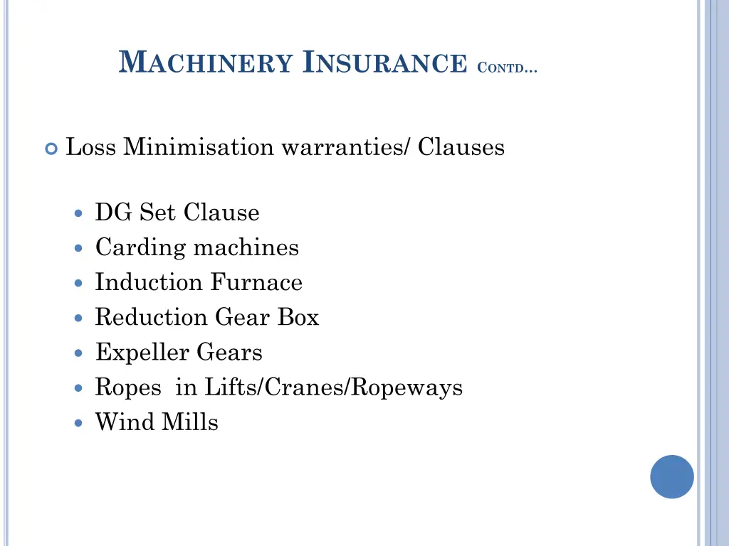 m achinery i nsurance c ontd 12