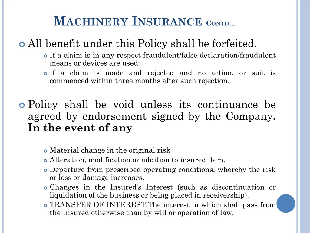 m achinery i nsurance c ontd 5