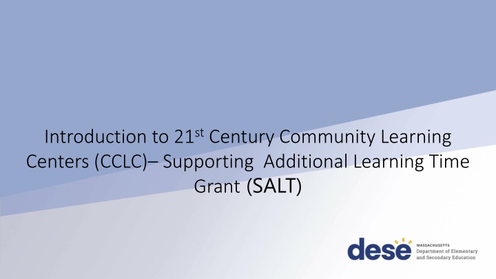 introduction to 21 st century community learning