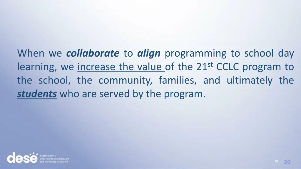 when we collaborate to align programming