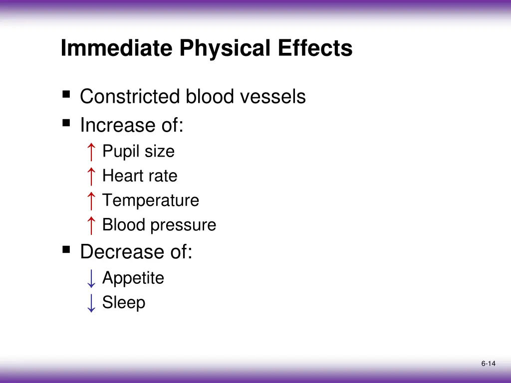 immediate physical effects