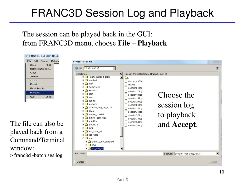 franc3d session log and playback 1