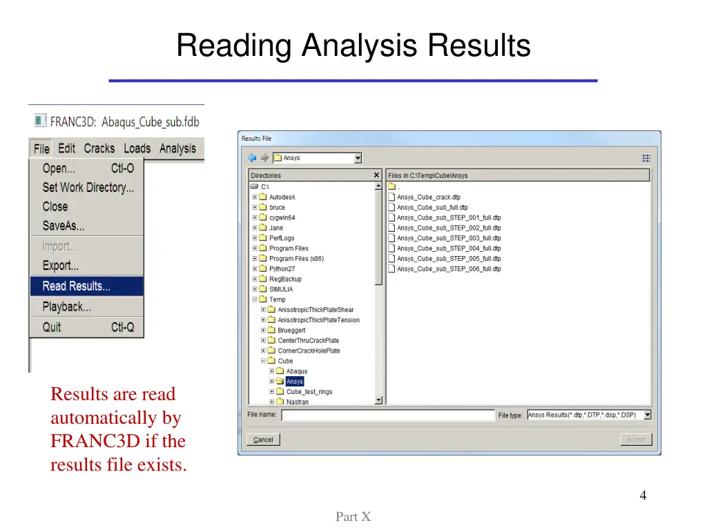 reading analysis results