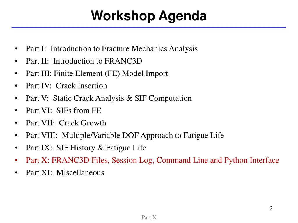 workshop agenda