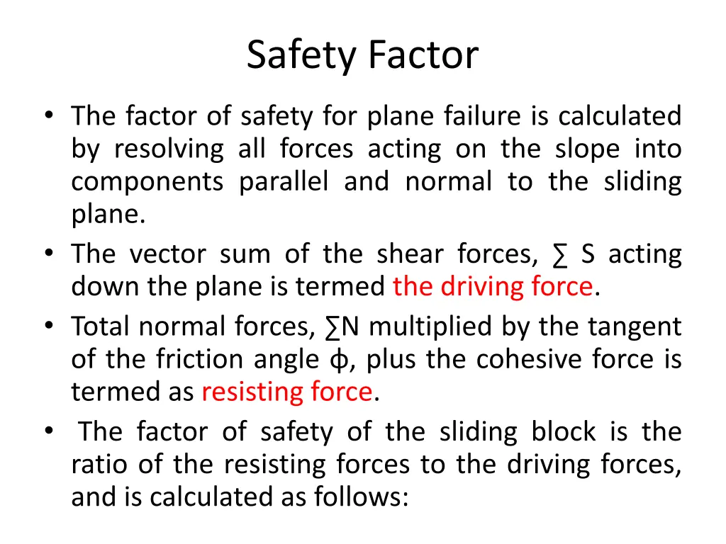 safety factor