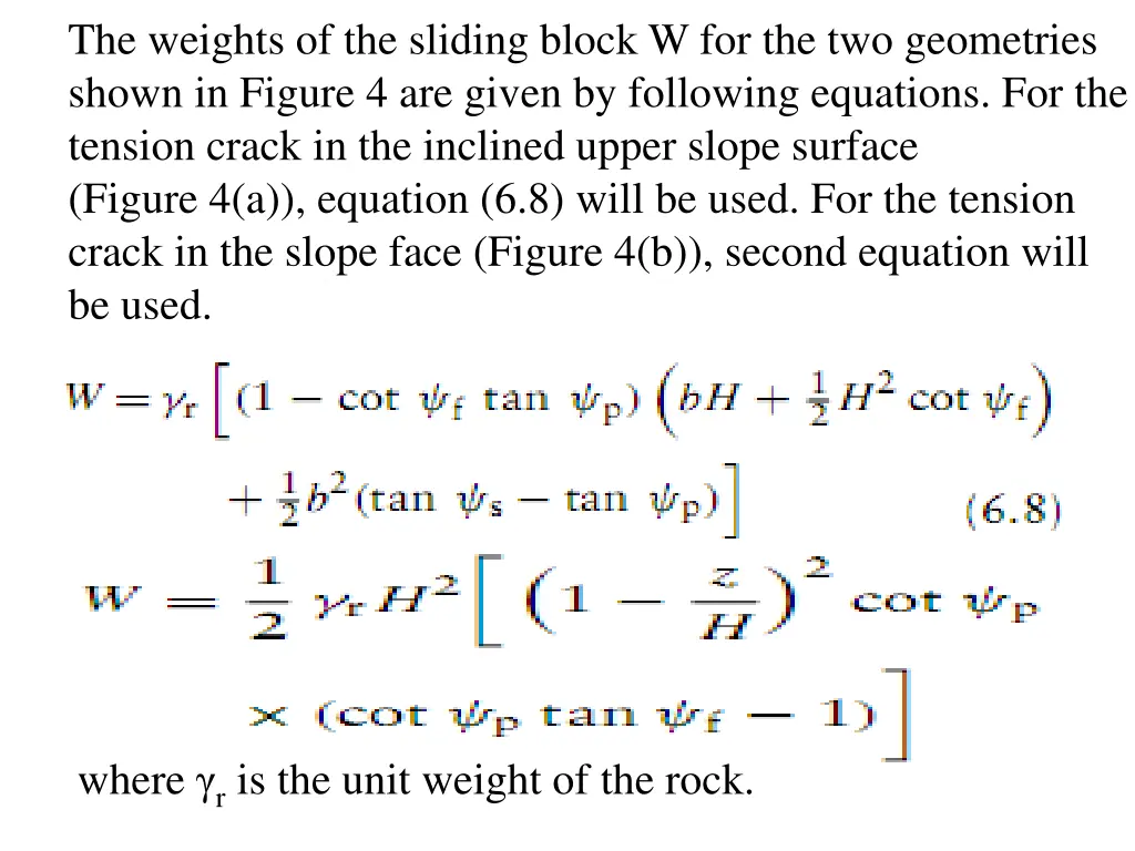 the weights of the sliding block