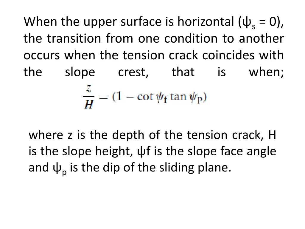 when the upper surface is horizontal